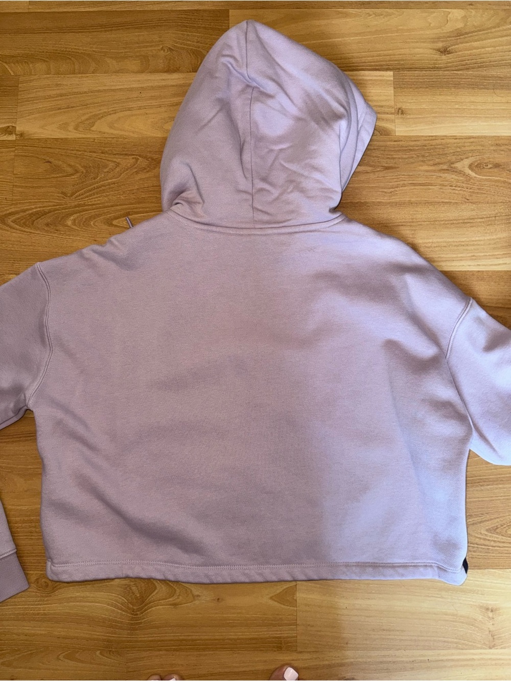 adidas Cropped Hoodie in Lavender with Black & White Panels - Picture 6 of 6